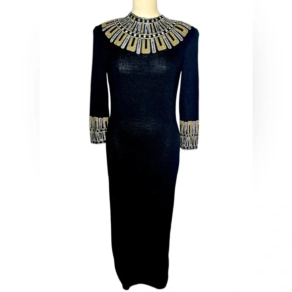 green emerald velvet dress Vintage St. John Knit Evening Dress main image 0